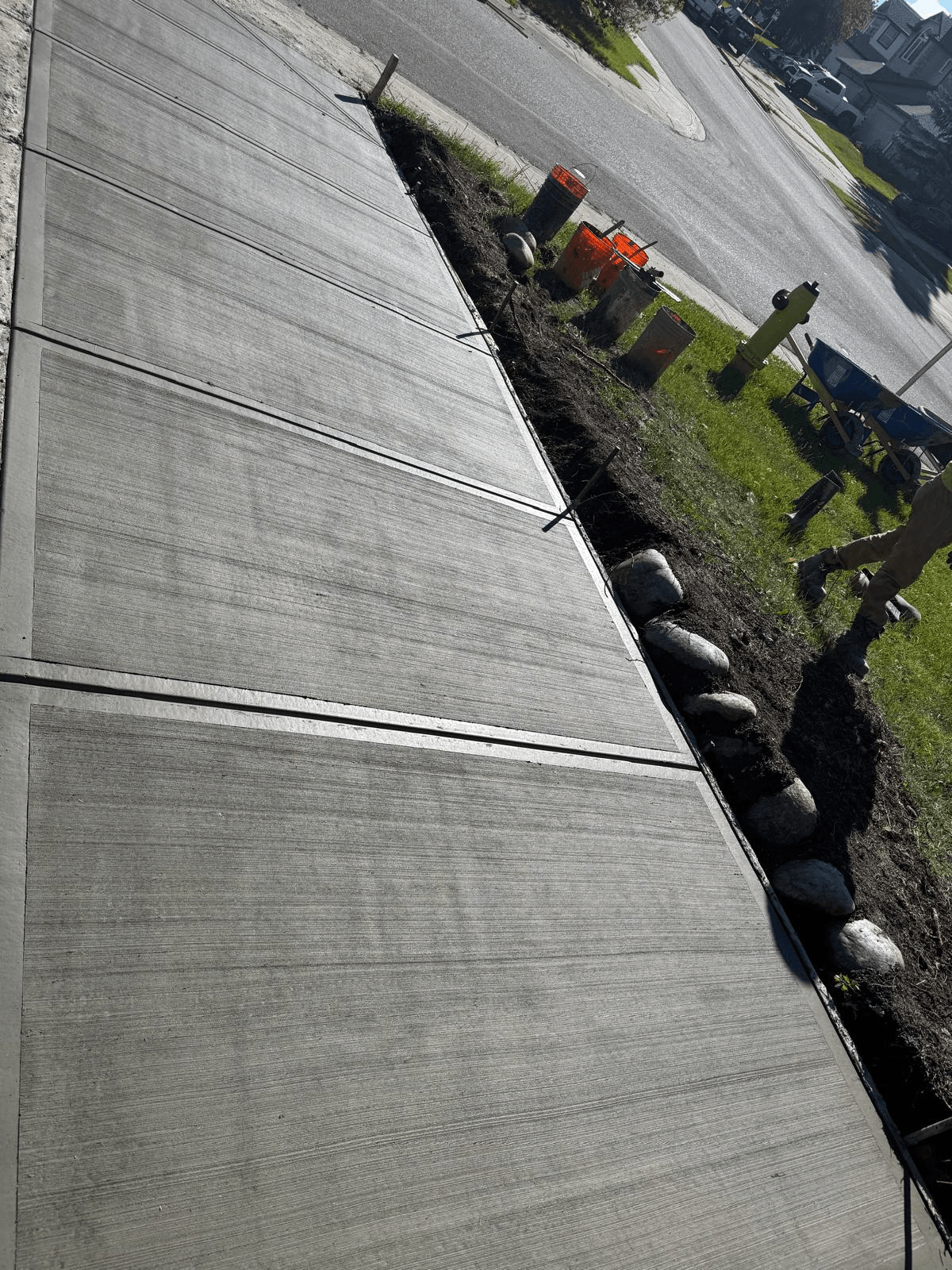 Exposed aggregate concrete sidewalk Calgary